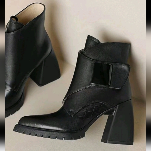 Autumn/Winter New Arrival Chunky Heel Increase Height Versatile Boots, Retro - Picture 5 of 6